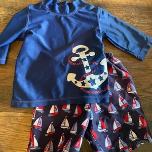 Wonderkids swim top & jojo maman Bebe swim trunks